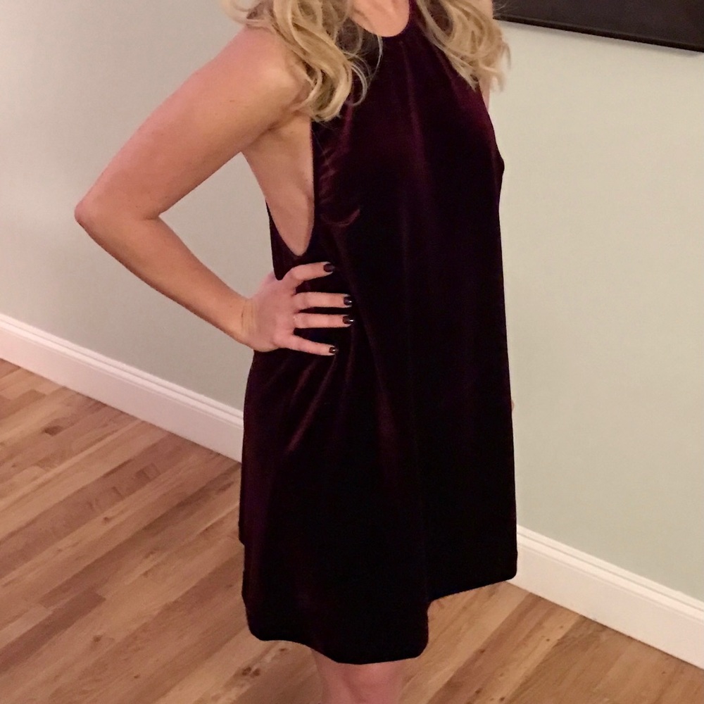 American Apparel Red Velvet Mini Dress